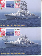 China 2023 The Chinese Taizhou Destroyer ATM Stamp  Maxcards - Buste