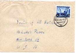 65700 - DDR - 1956 - 35Pfg Leipziger Messe EF A Bf LEIPZIG -> New York, NY (USA) - Lettres & Documents