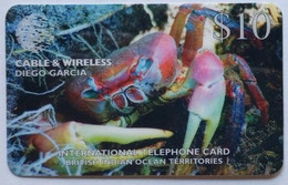 Diego Garcia $10 Cable And Wireless Prepaid, Crab With SN # DG-25 - Diego-Garcia