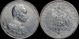 Germany Preussen Wilhelm II 3 Mark 1913A - 2, 3 & 5 Mark Plata