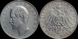 Germany Bayern Otto 3 Mark 1910D - 2, 3 & 5 Mark Plata