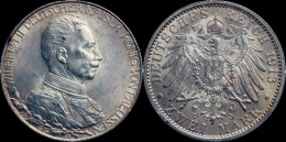 Germany Preussen Wilhelm II 2 Mark 1913A - 2, 3 & 5 Mark Silber