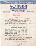 26 VALENCE COURRIER 1939  Fabrique De PARFUMERIE VARGI Eaux De Cologne  -X179 Drome - Droguerie & Parfumerie