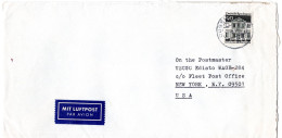 L65709 - Bund - 1970 - 90Pfg Gr.Bauten EF A LpBf DUESSELDORF -> New York, NY (USA) - Covers & Documents