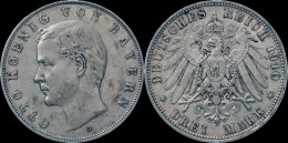 Germany Bayern Otto 3 Mark 1910D - 2, 3 & 5 Mark Argent