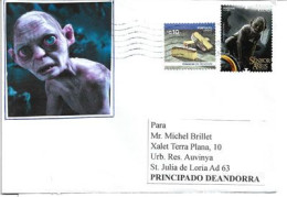 The Lord Of The Rings: "Gollum", Letter 2023  From Portugal Sent To Andorra (Principat) - Storia Postale