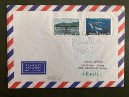 LETTRE Par Avion Pour La FRANCE TP TAIL FLUKE 45c + HUMPBACK WHALE 75c OBL.21 MAR 96 NORFOLK - Briefe U. Dokumente