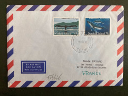 LETTRE Par Avion Pour La FRANCE TP TAIL FLUKE 45c + HUMPBACK WHALE 75c OBL.21 MAR 96 NORFOLK - Storia Postale