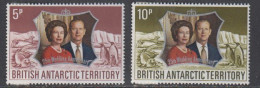 British Antarctic Territory (BAT) 1972 Silver Wedding 2v ** Mnh (58721) - Ongebruikt