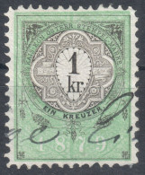 1879  Austria - Revenue Fiscal Tax Stamp - 1 Kr. - Used - Stempel Marke - Fiscaux