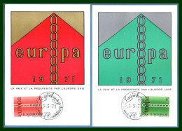 Carte Maximum Europa 1971 Luxembourg Luxemburg Yv. N° 774 775  (voir !) - 1971