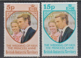 British Antarctic Territory (BAT) 1973 Royal Wedding Princess Anne 2v ** Mnh (58722A) - Ongebruikt