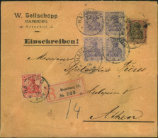 1906, Dekoratives Einschreiben Mit Germania-Frankatur Ab HAMBURG - Briefe U. Dokumente