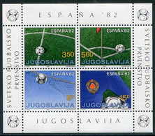 YUGOSLAVIA 1982 Football World Cup Block MNH / **.  Michel Block 20 - Unused Stamps