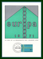 Carte Maximum Europa 1971 Liechtenstein Yv. N° 487  (voir !) - 1971
