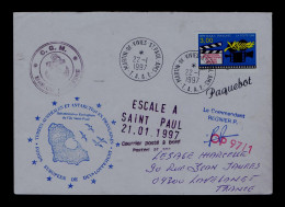 Sp9715 F.A.A.F. Expedition Escale A Saint Paul Maps (mail Post Bord) PAQUEBOT Transports Bateaux Mailed 1997 EUROPE - Other (Sea)