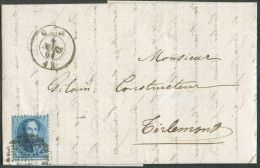 N°15 - Médaillon 20 Centimes Bleu Obl. P.45 à 8 Barres Sur Lettre De GAND Le 1 Mars 1864  Vers Tirlemont - 21034 - 1863-1864 Medaillen (13/16)