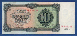 LATVIA - P.25a – 10 Latu 1933 XF+, S/n D 055136 - Lettonie