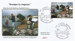 Env. 1er Jour  "Décaniquer Les Choquettes" - St. Pierre Le 22-06-2011 - Brieven En Documenten