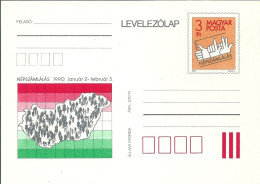 3460b Hungary Postcard Census Geography Map Unused - Covers