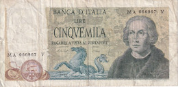 BILLETE DE ITALIA DE 5000 LIRAS DEL AÑO 1977 DE CRISTOBAL COLON  (BANKNOTE) - 5000 Lire