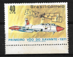 BRAZIL 1971 FIRST FLIGHT OF XAVANTE JET PLANE AVIATION 1 VALUE MINT NH - Oblitérés