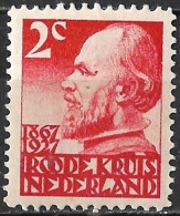 Plaatfout Rode Punt Rechtsboven Het Linkeroog In 1927 Rode Kruis Zegels 2 + 2 Ct Rood NVPH 203 P Postfris - Plaatfouten En Curiosa