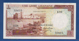 LEBANON - P.55b –  1 Livre 1961 AUNC,  S/n A.28 33675 - Liban