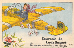 BELGIQUE - Lodelinsart - Souvenir De Lodelinsart - Un Avion Survolant La Plage!! - Carte Postale Ancienne - Autres & Non Classés