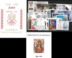 Monaco Année Complète 1998, 40 Timbres**/ Neufs Sans Charnière. Cote 122€. - Full Years