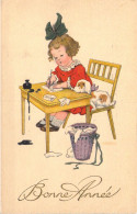 FETES - Bonne Année - Enfant - Chien - Carte Postale Ancienne - Nouvel An