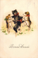 FETES - Bonne Année - Chiots Qui Danse - Carte Postale Ancienne - Nouvel An