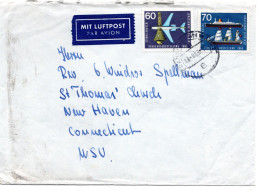 65728 - Bund - 1965 - 70Pfg IVA MiF A LpBf FRANKFURT -> New Haven, CT (USA) - Cartas & Documentos