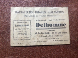 CARTE DE Visite  DELHOMME  Radiateurs-Phares-Calandres  LEVALLOIS-PERRET - Cartes De Visite