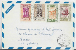 DAHOMEY 1FR+2FR+3FR+4FR LETTRE COVER PORTO NOVO RP 6.3.1963 POUR SUISSE - Cartas & Documentos