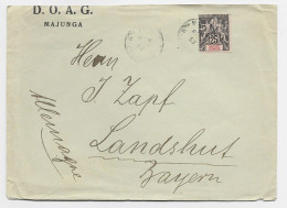 GRAND COMORE 25C GROUPE SEUL LETTRE COVER ENTETE MAJUNGA 1913  MADAGASCAR POUR SUISSE - Briefe U. Dokumente