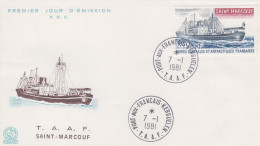 Enveloppe  FDC  1er  Jour   T.A.A.F    Bateau  :  Le  SAINT  MARCOUF    1981 - FDC