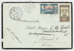 AOF 1FR+50C LETTRE COVER DEUIL PORT GENTIL 2 FEVR 1935 TO SUISSE - Storia Postale