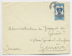 AOF 1FR50 SEUL LETTRE COVER ?? GABON 11 MARS 1937  TO SUISSE - Covers & Documents