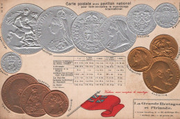 MONNAIES ET PAVILLON NATIONAL /  LA GRANDE BRETAGNE ET L IRLANDE - Monedas (representaciones)