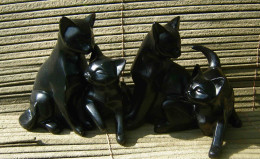 Lot De 4 Chats Noir - Contemporary Art