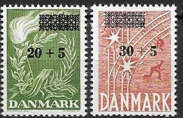 Danemark 1955 N° 358/359 Neufs** Fonds De La Liberté Surchargés Avec Surtaxe - Ungebraucht