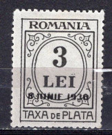 S2974 - ROMANIA ROUMANIE TAXE Yv N°84 * - Port Dû (Taxe)