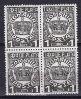 S2980 - ROMANIA ROUMANIE TAXE Yv N°91 ** Bloc - Postage Due