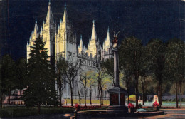 SALT LAKE CITY, UTAH - MORMON" TEMPLE AT NIGHT (795) - Salt Lake City