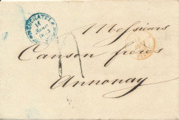 1853 Cachet "  LAUSANNE En Suisse  " + Cachet D'entrée En France  " SUISSE FERNEY  " Sur Lettre Port > Ardeche Taxe 4 - ...-1845 Prefilatelia