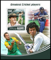 Maldives 2014 MNH MS, Sir Donald Bradman, Sachin, Imran, Kallis, Cricket Sports - Cricket