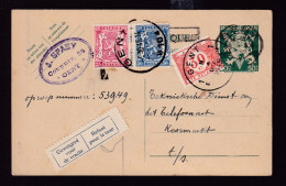 211/39 - Entier Postal Lion V + TP Petits Sceaux GENT 1945 En Ville - Carte Taxée 30 C à GENT - Cartes Postales 1934-1951