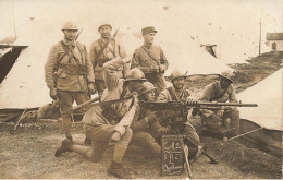 WW1 Guerre 14/18 War * Carte Photo Militaire * Soldats Canon Mitrailleuse * Casque 5ème Régiment Infanterie Chalons - Oorlog 1914-18