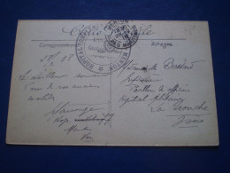 Cachet Hôpital Complémentaire 77 De Menton Sur Carte En Franchise Avec Cachet De Menton 1918 - Documents